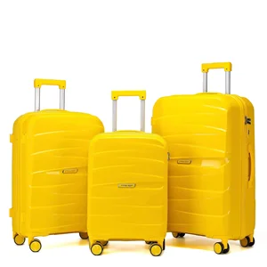 OEM ODM Custom Logo Hard Travel Suitcase Set PP Material Waterproof Luggage for Outdoor Use Manufacturer's Trolley with Zipper