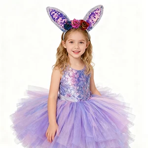 Girls' Princess Purple Elastic Mesh Ballet Dress Romantic Short Skirt Three-dimensional Butterfly Decoration Wings + Magic Wand