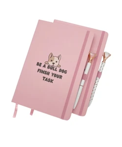 Promotion Custom A5 Pu Leather Notebook Hardcover Thread Sewing Binding Printed Brand School Notebooks Personalized Notebook