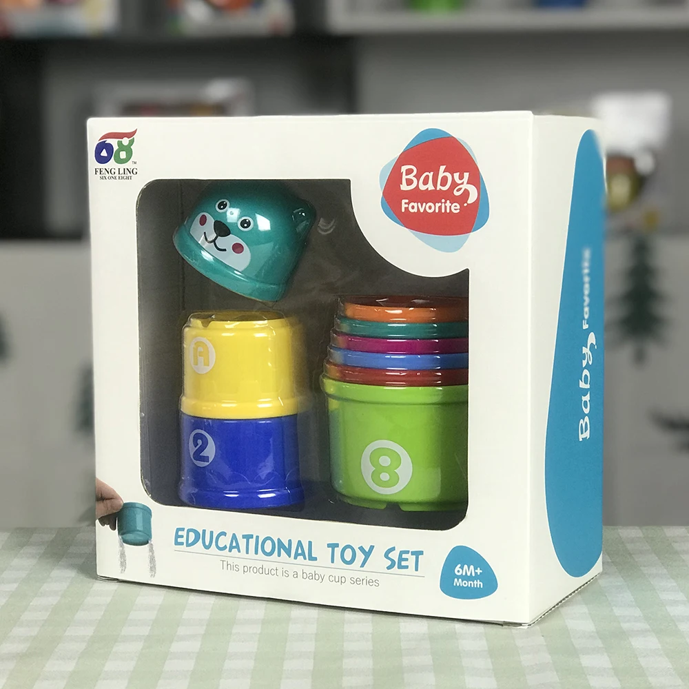 Развивающие игрушки для детей, пластиковые детские Игрушки для раннего развития, забавные штабелируемые чашки