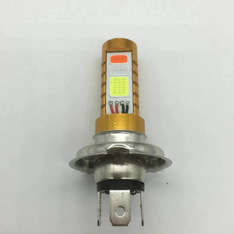 Фары для мотоцикла светодиодные лампы H4 P15D BA20D 3 COB 12 Вт Авто Противотуманные фары Дневные ходовые огни DRL Белый Красный Синий Вспышка стробоскоп лампа