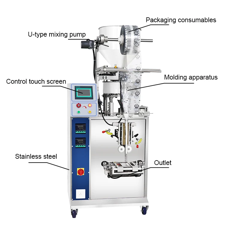 Sigillatrice per riso Confezionatrice sottovuoto per ghiaccio Macchina confezionatrice per caffè Candy Confezione per gesso Riempimento e sigillatura automatici di bustine di tè