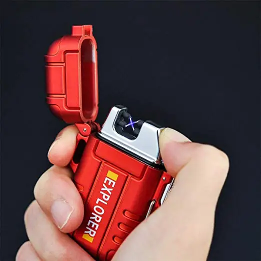 Explorer Waterproof Plasma Cigarette Lighter Outdoor Camping Windproof Usb  Rechargeable Electric Stove Fire Lighter