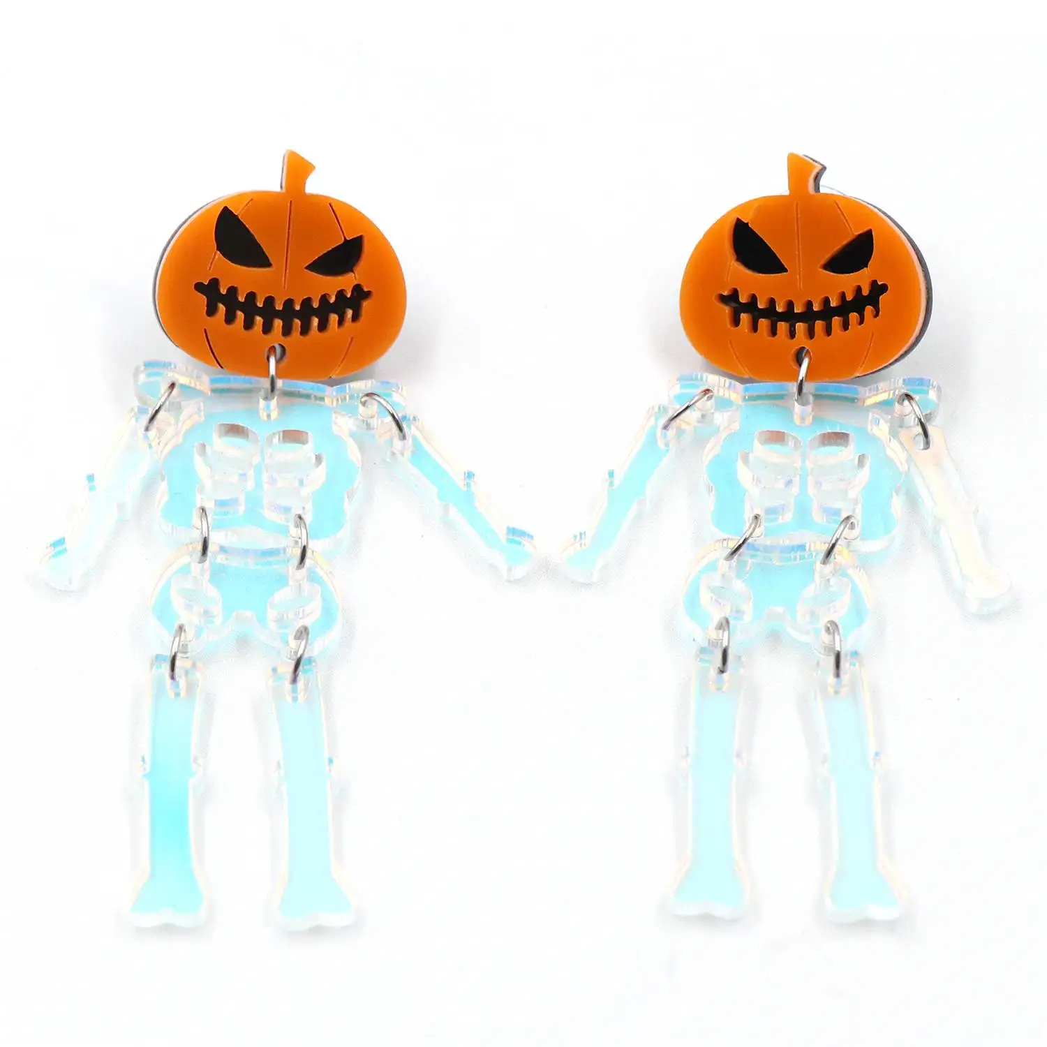 YYXER2530 High Quality Acrylic Halloween Drop Earrings Vintage Style Terrifying Pumpkin Skull for Gifts