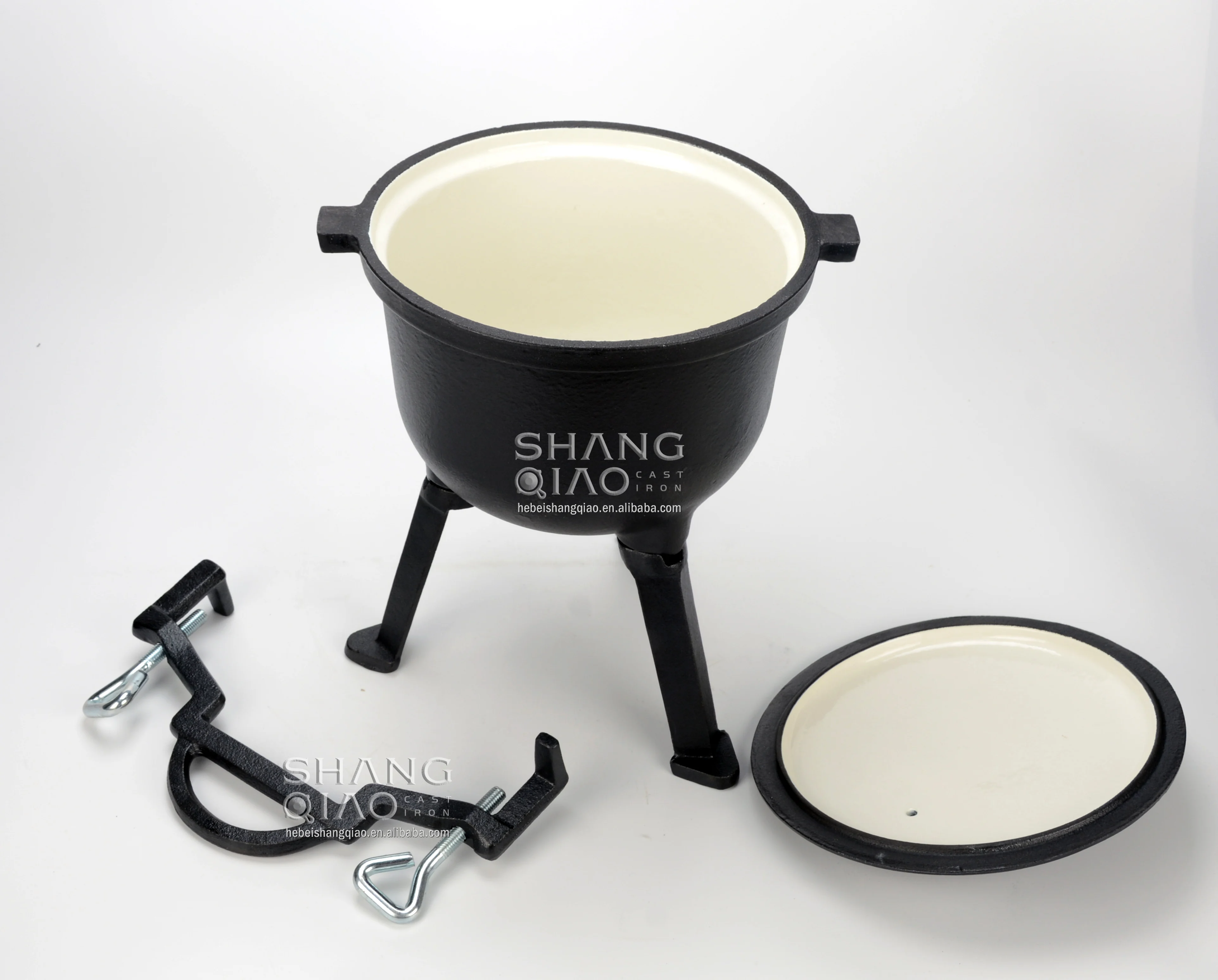 Hot Selling Cast Iron Hunting Pot Camp Fire Pot Outdoor Camping Cauldron Enameled Cast Iron Pressure Cooker Camping Pot
