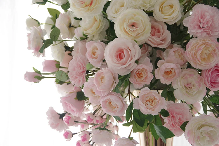 Pink Silk Flower Kissing Ball for Wedding Centerpiece Decorative