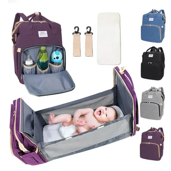 2022 designer foldable Mommy bag portable multi-functional baby luxury diaper bag backpack for mothers