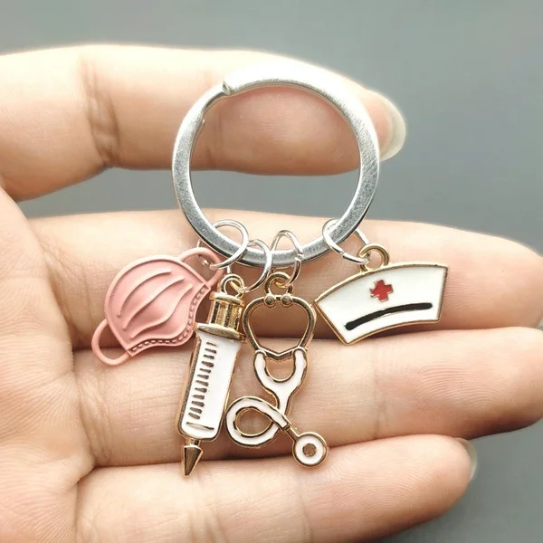 Personalised Nursing Keychain Keyring Nurse Gift Key Chain Rings Medical Box 