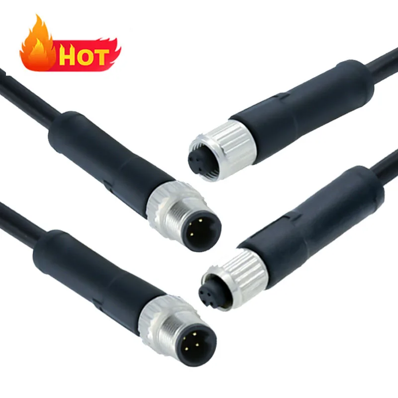 Rigoal Wholesale High Quality  M5 3pin 4pin A code Male Female Plug Socket Waterproof cable connector Factory
