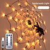 Lampada a ragnatela con telecomando, modello USB, luce bianca calda.