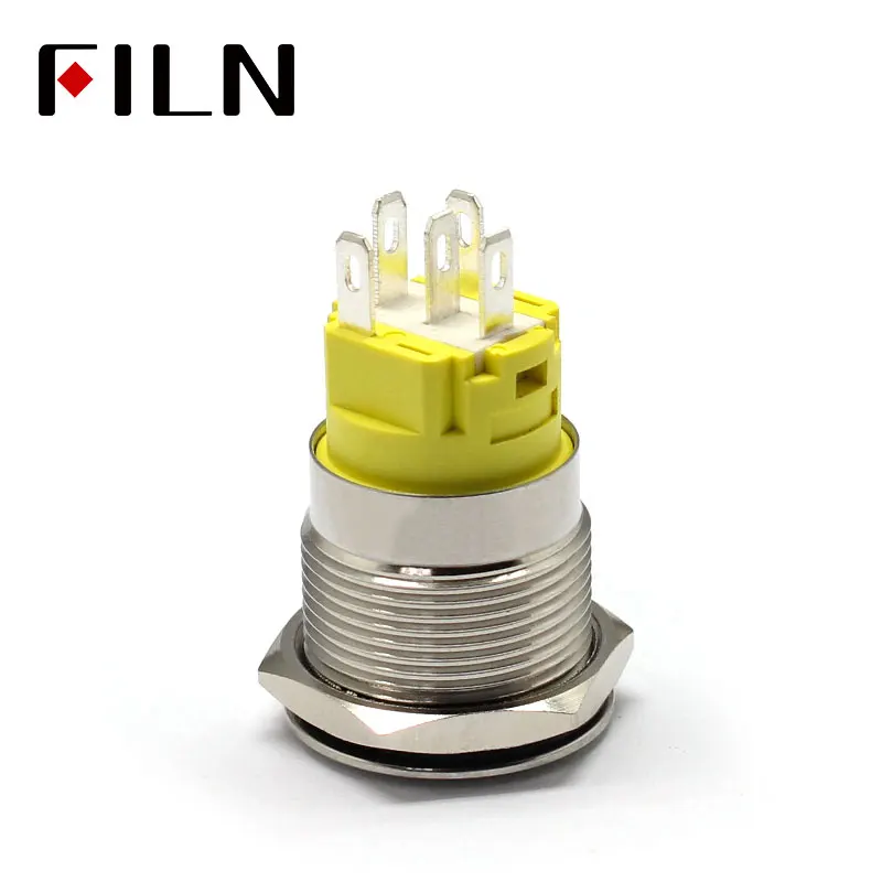 Waterproof IP67 Metal LED Warning Indicator Light Signal Lamp Pilot  Push Button Switch Wire 3V 5V 12V 220v Latching Momentary