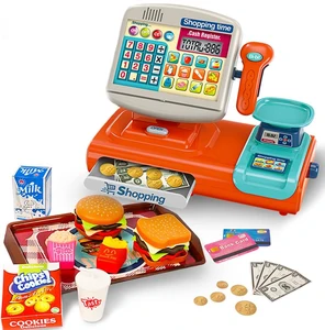 EPT Pretend Play Preschool Supermarket Toy Electronic Cashier Machine Cash Register Toy for Kids