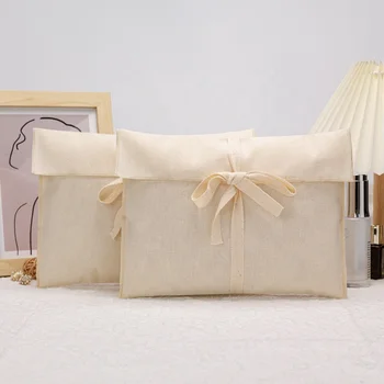 Wholesale Custom Recyclable Cotton Envelop Flap Bag Dust Bag Clothes Packaging Envelope Bags