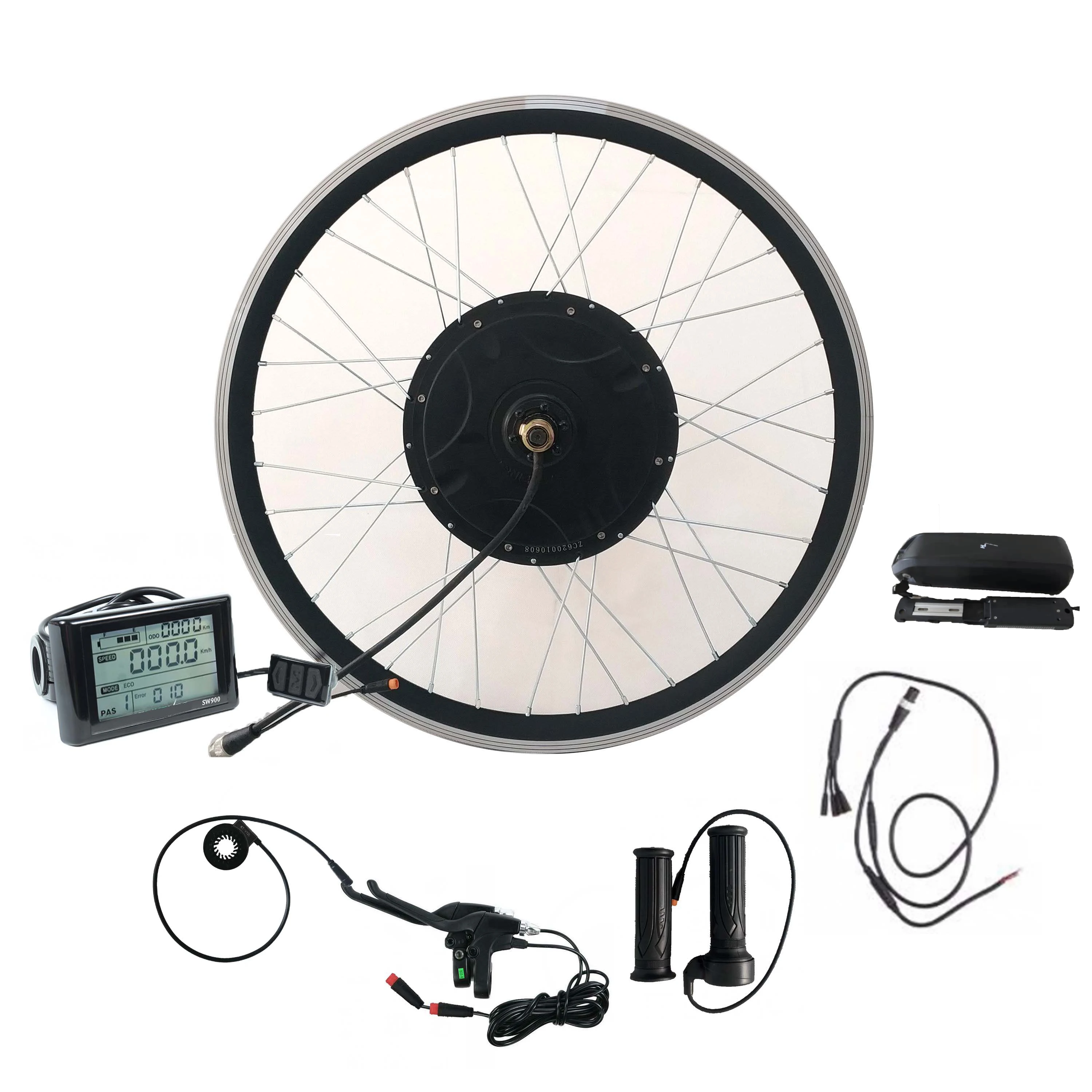 48v Programmable Ebike Kit 1500w Hub Motor with Integrated Controller Electric Bike Conversion Kit with Display