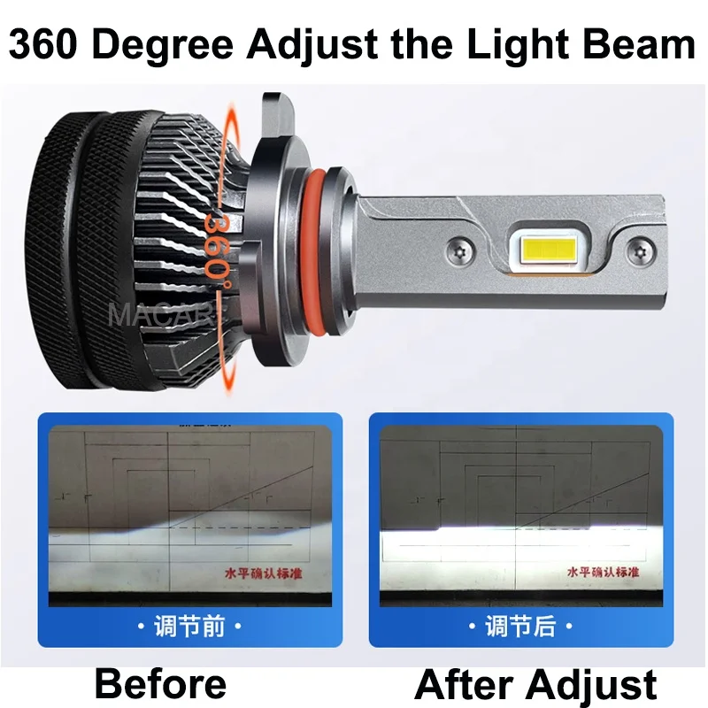 MACAR High Performance Auto Lighting System T50 LED Head Light H7 H1 120W 6000K Color Temperature New Condition