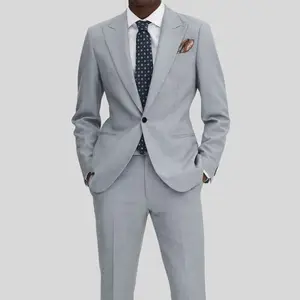 2026 Hot Sale Plus Size 2-Piece Breathable Waterproof Men's Business Suit Set Wedding Office Wear British Style Velour Fabric