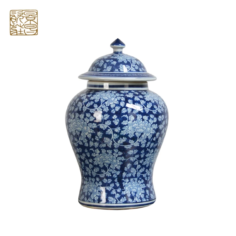 Fashion Home Decoration Ceramic Ginger Jar Blue White