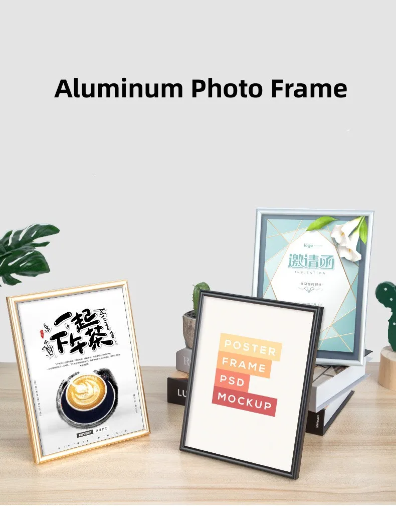 Custom size a0 a1 a2 a3 a4 a5 clip open aluminum poster frame photo frame sign display snap frame