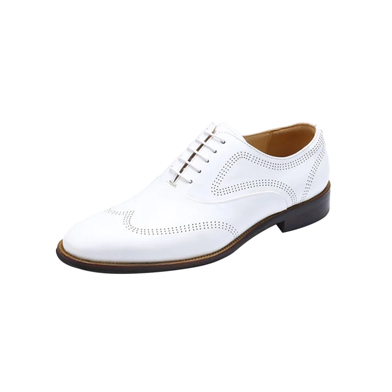 Choozii Leather White Men's Dress Shoes for Evening Office