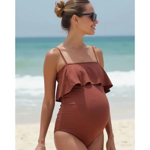 ODM OEM Custom Logo Maternity Swimsuits Maternity Swimwear for Pregnant Womens Summer Bikinis Tankini Pregnancy Beachwear 2026
