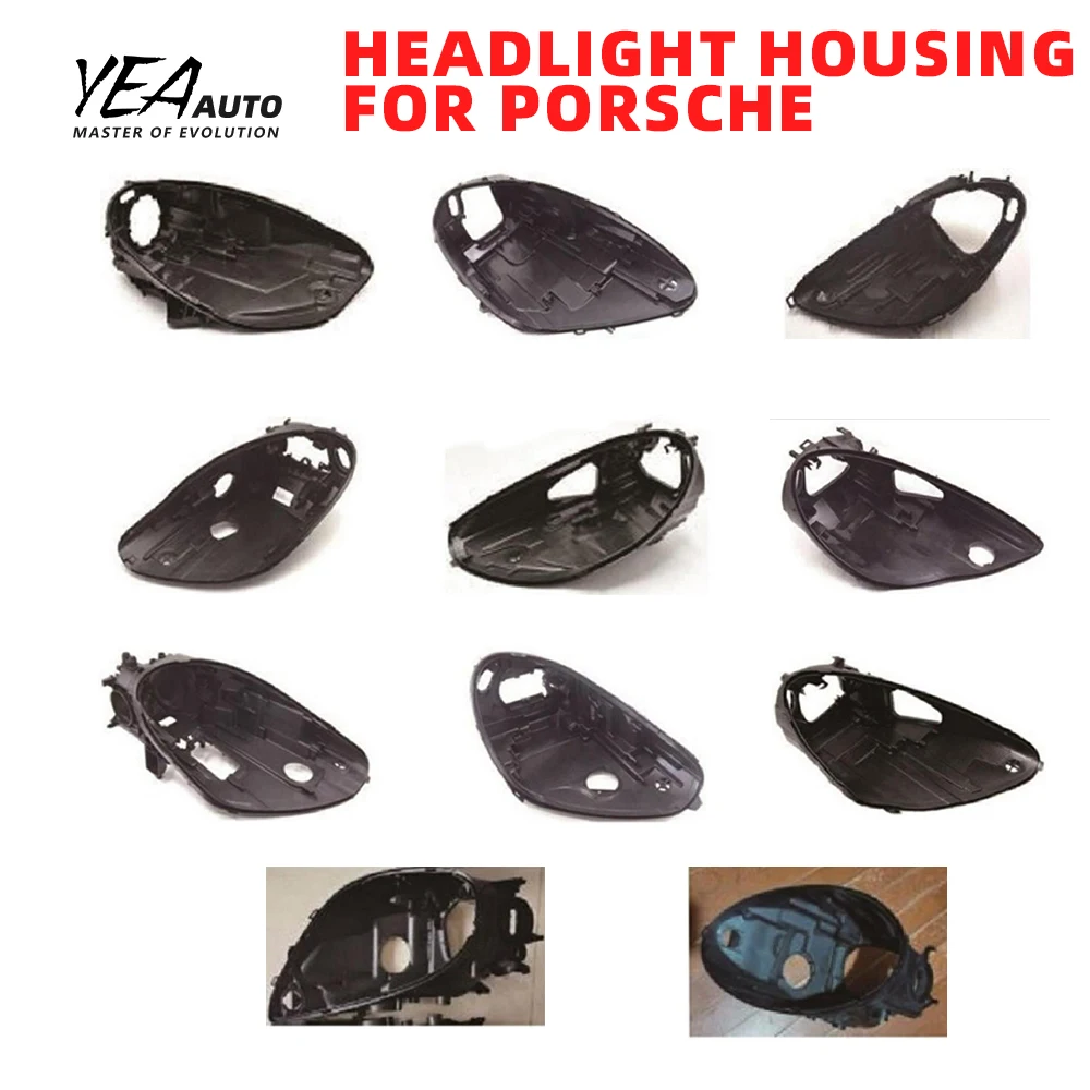 product car headlight glass lampshade cover lens lamp for porsche cayenne panamera macan 911 718 cayman headlamp black housing back base-36