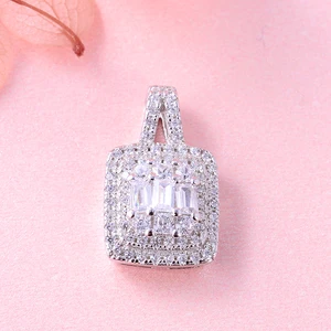 Wedding Luxury Jewelry 925 Sterling Silver Pendants 3A Cubic Zirconia Elegant Diamond Pendant for Women