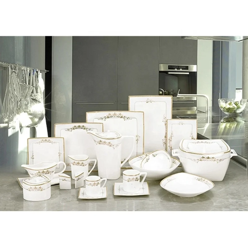 Luxury Fine Bone China Dinner Set - 68pcs Porcelain Tableware for