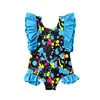 Paint Splatter One Piece Ruffle Baby Swimsuit