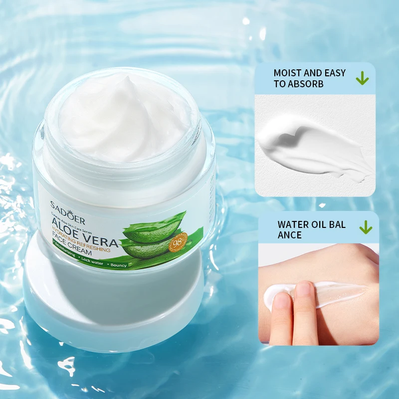 Best Skin Facial Cream SADOER Aloe Vera Hydrating Refreshing Face Cream  Soothing Oil Control Deep Nourishing Brighten Dark Skin