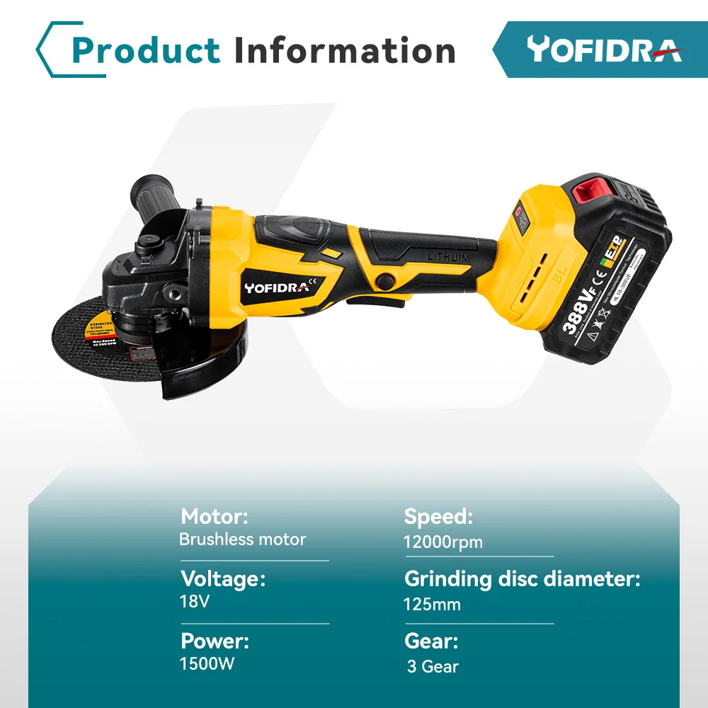 Meuleuse D'Angle Sans Fil 125mm Dewalt 18V/20V - 10000 Tr/min 3 Vitesses Brushless M14