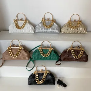 Solid-Color High-Quality Chain  Kabelka s Hornym Uchom Stylish Leisure  Handbags Purses