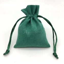 Подарочный чехол из замши для украшений с трафаретной печатью