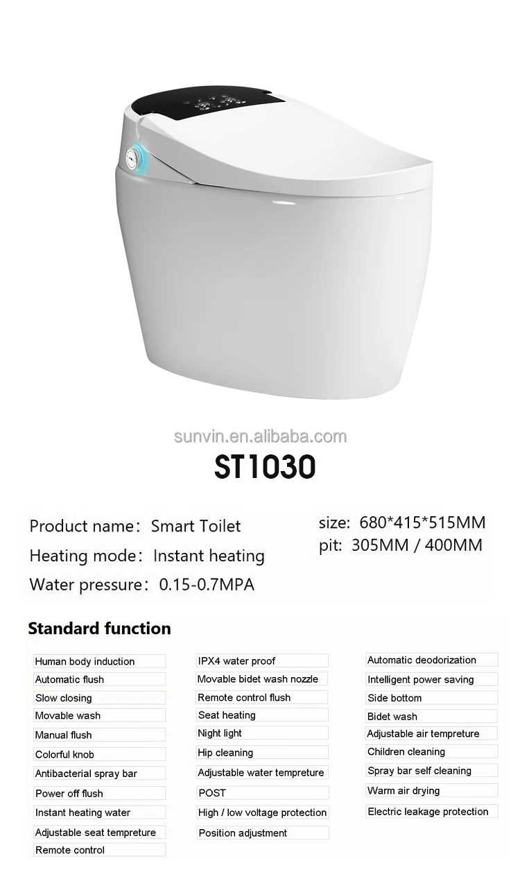 Ceramic S-Trap Siphonic One -Piece Toilet Hotel Bathroom Sanitaryware Smart Toilet Seat Light Luxury Public Toilet