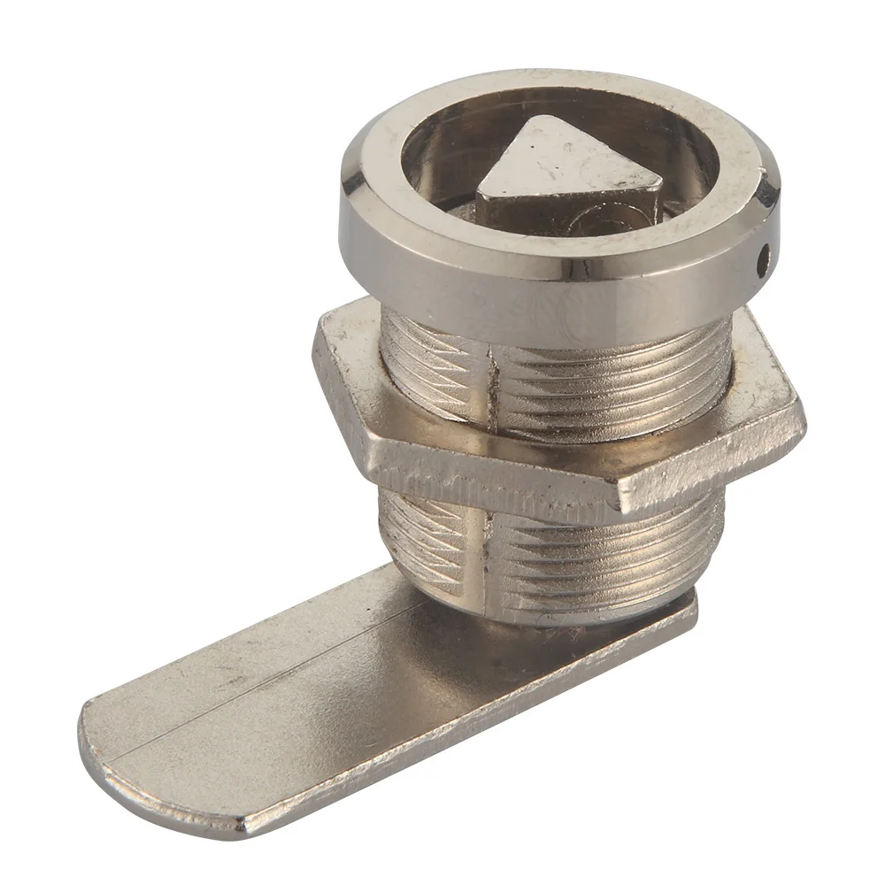Zinc Alloy Nickel Plated Triangular Cylinder Tubular Key Cabinet Door Quarter Turn Cam Lock factory