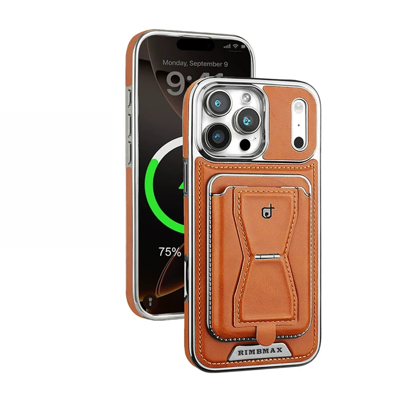 2 in 1 Detachable Wallet Phone Case With Magnetic Card Holder for Men Luxury PU Leather Cover for iPhone 17 Pro Max 16 15 Plus