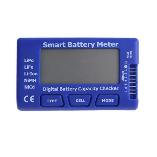 Digital Battery Capacity Checker Blue Custom Tester 5 ב 1 Smart Battery Meter