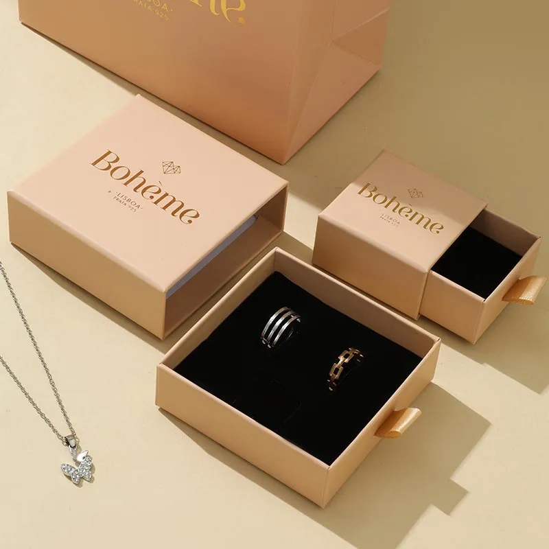 Necklace jewelry box with drawer mechanism