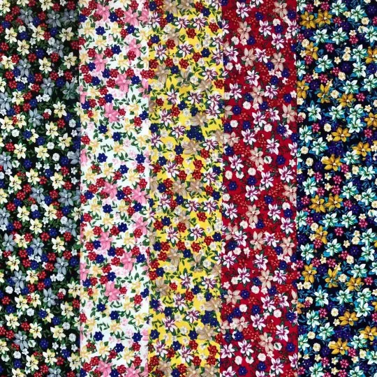 
 Custom color plain style floral pattern woven stock lots rayon printed fabric for garments  