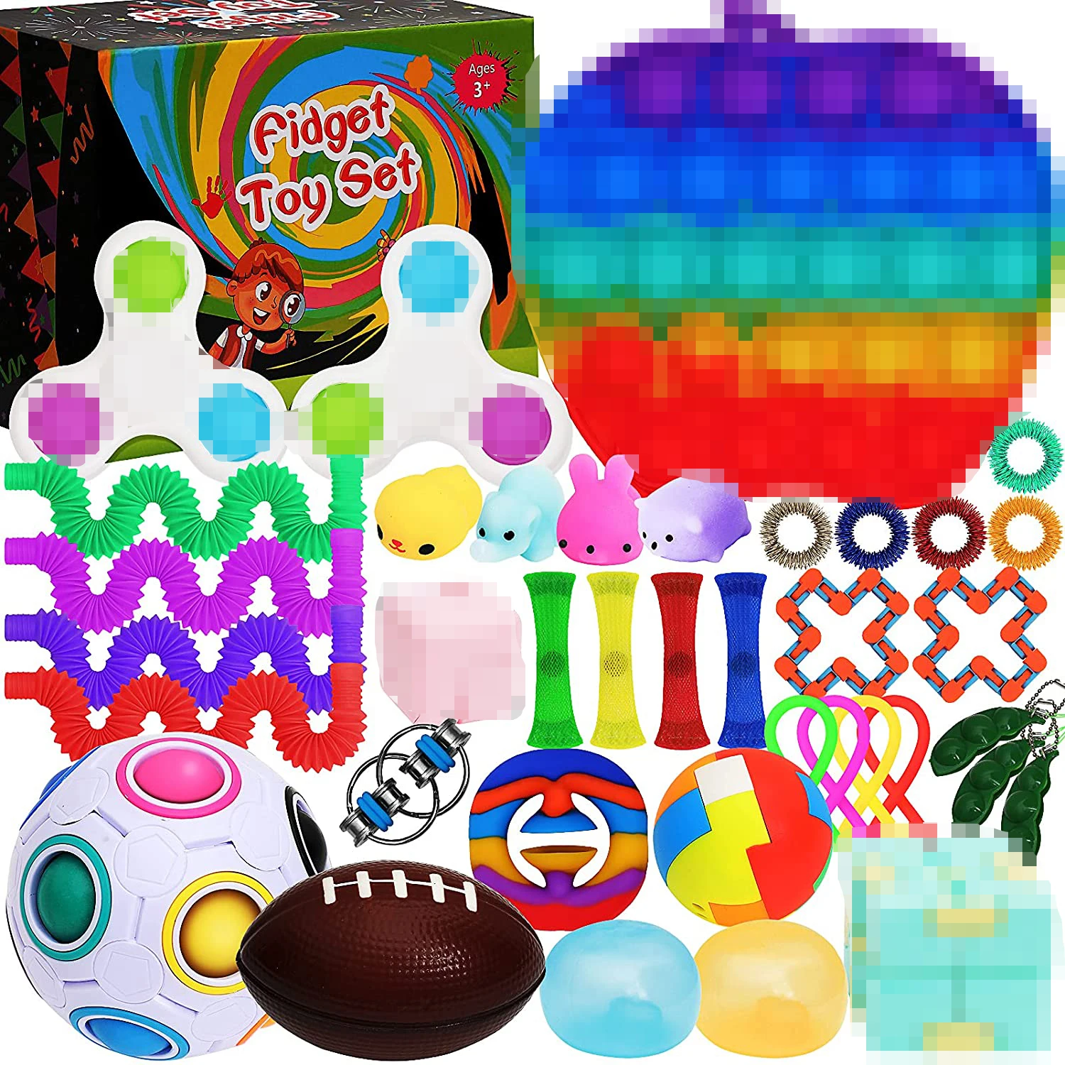 Популярный набор игрушек с фиксированным сочетанием, игрушка для декомпрессии, сенсорные кольца, пухлая гусеница для детей, Amazon