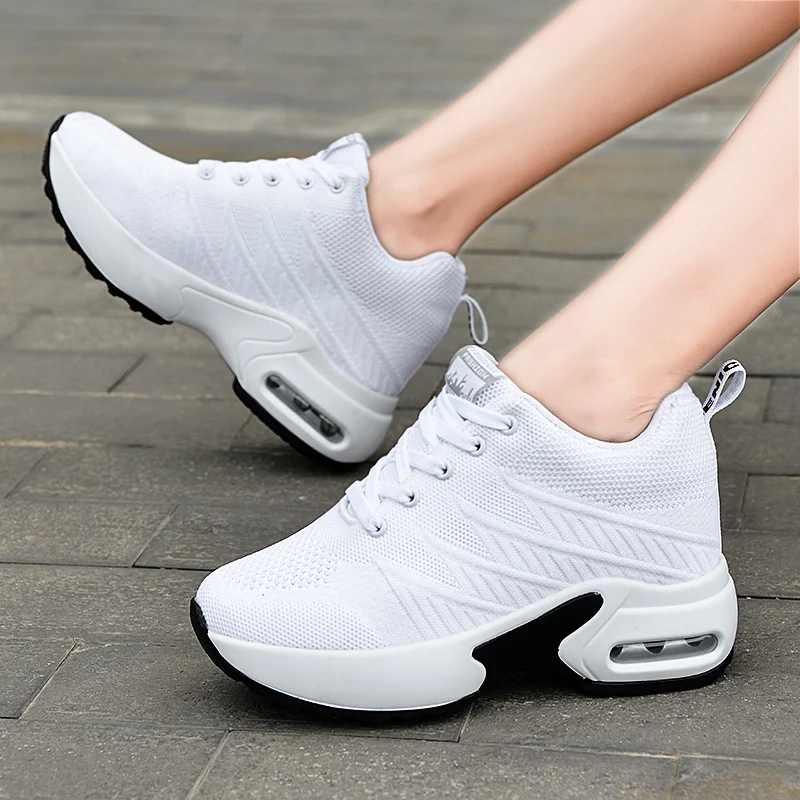 Women Mesh Platform Sneakers Spring Trainers White Shoes