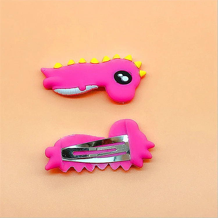 Модная резиновая заколка для волос из ПВХ с мультяшными фруктами 3D или 2D на заказ заколки девочек малышей