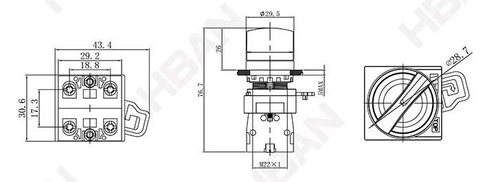 Push Button Rotation Lock HBAN Supplier Push Button Box Lock Rotary Switch Latching 2 Position ...
