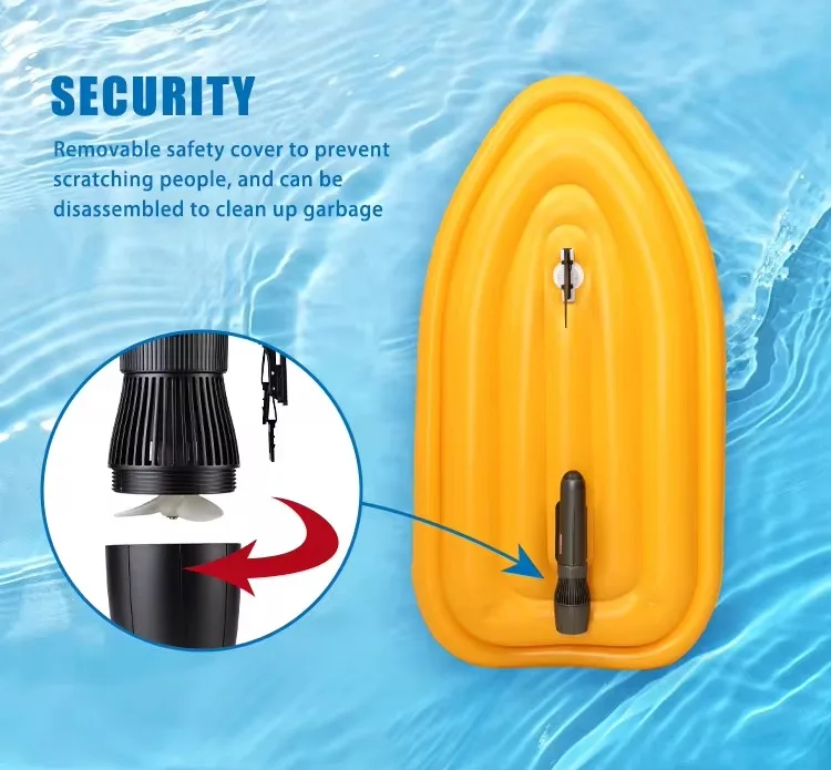 CAMORO Remote Control Electric Motorized Inflatable Boat for Jet Skiing with 700W Underwater Thruster Floating Motor Boat