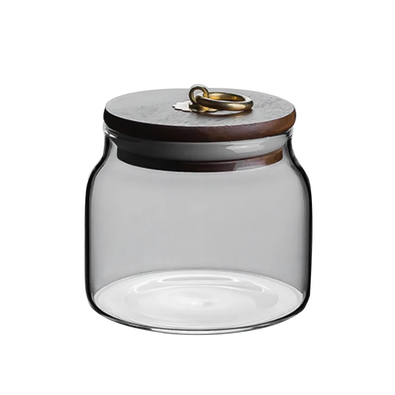 1000ml 32 oz Peanut Butter Chilli Sauce Storage Glass Jar with Wood Lid