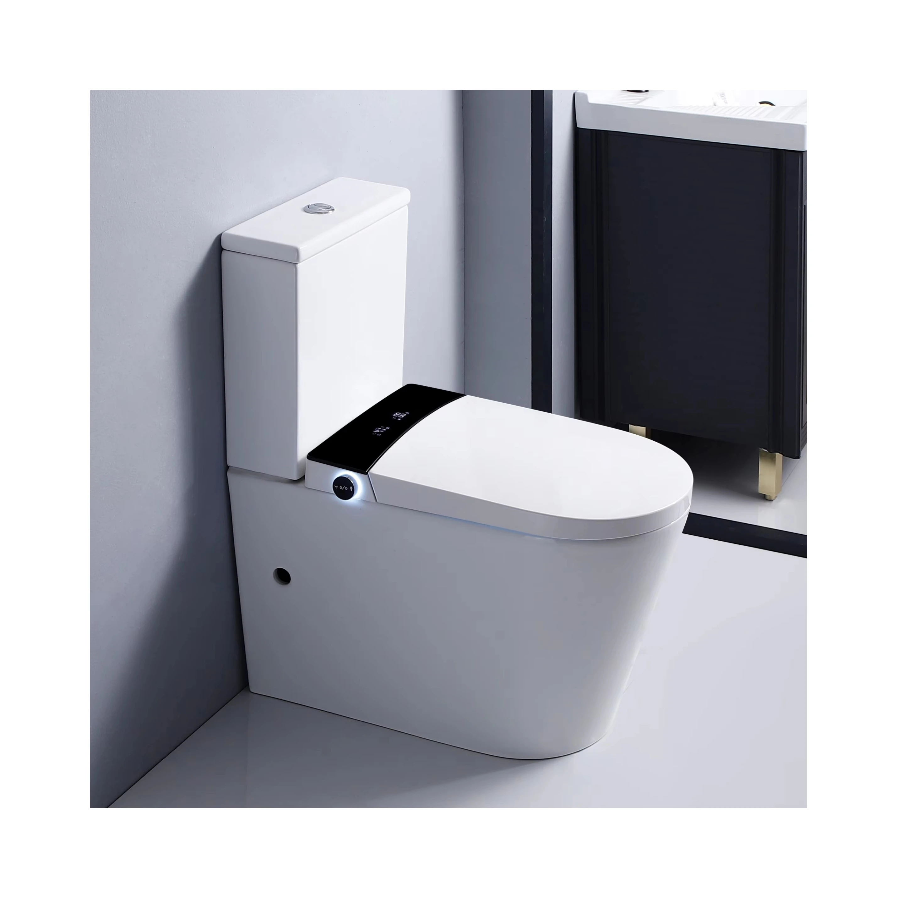 High-end Intelligent Sanitary Ware Floor Mounted Water Closet Automatic Bidet Toilet Smart Two Piece Toilet Commode for Home