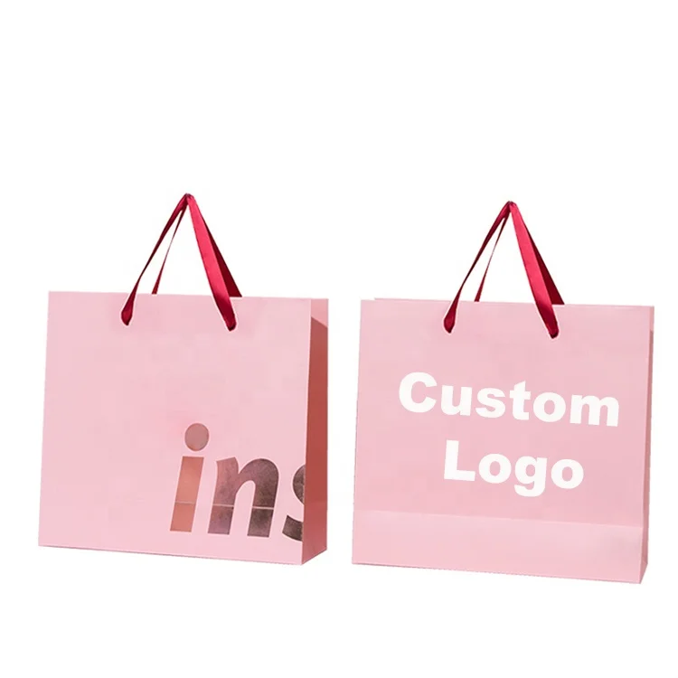 Custom Luxury Clothing Retail Bag Packing Pink Gift Bag Bolsas De Papel  Shopping Packaging Paper Bags With Handles For Clothes - Buy Luxury Paper  Gift