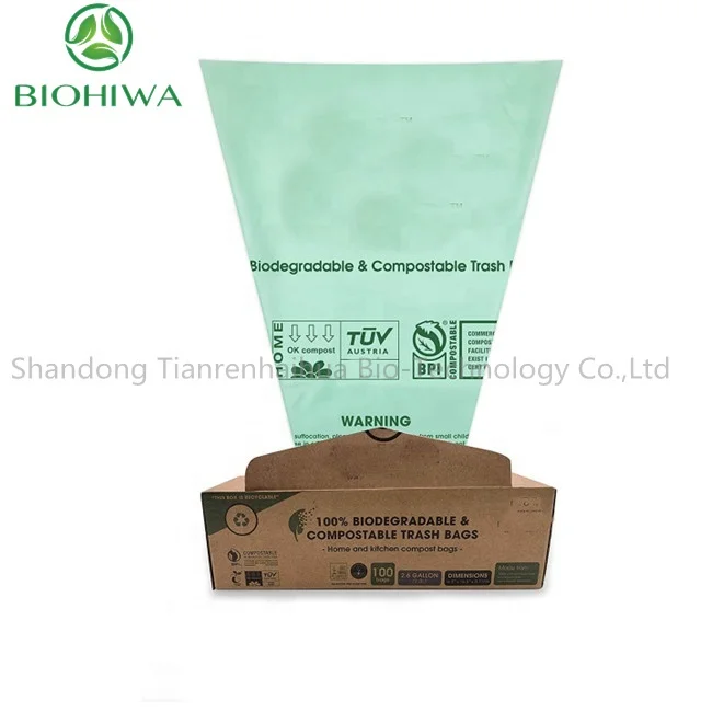 Eco Friendly Biodegradable Compostable Trash Bag 2.6/3/13/33/60 Gallon Bin Liner Garbage Bag