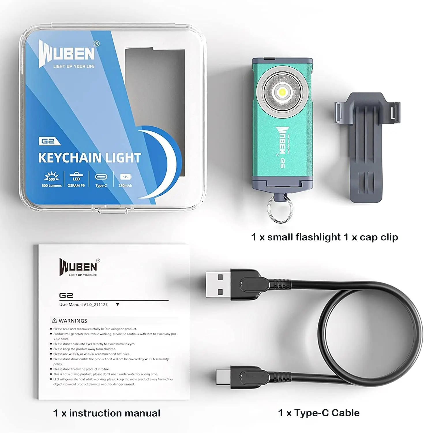 NEW Portable EDC LED Mini Flashlight Type c Recharge Keychain Light Mini Torch