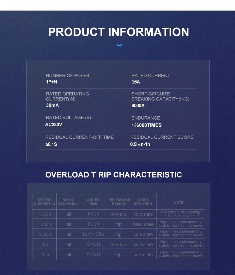 TOMZN RCBO 1P+N 6KA Residual Current Differential Automatic Circuit Breaker Over Current Leakage protection 18MM 230V 50/60Hz