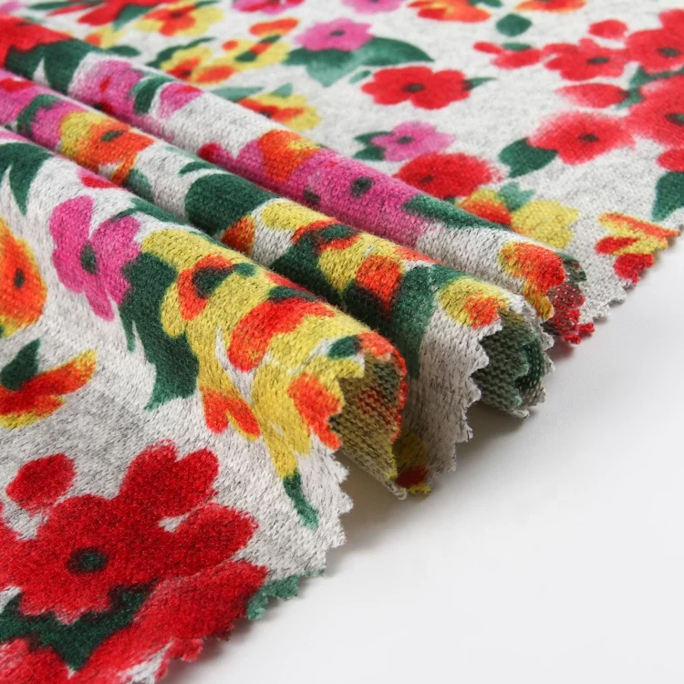 Индивидуальная пряжа, хаки, кашемировая ткань с цветочным принтом для одежды
